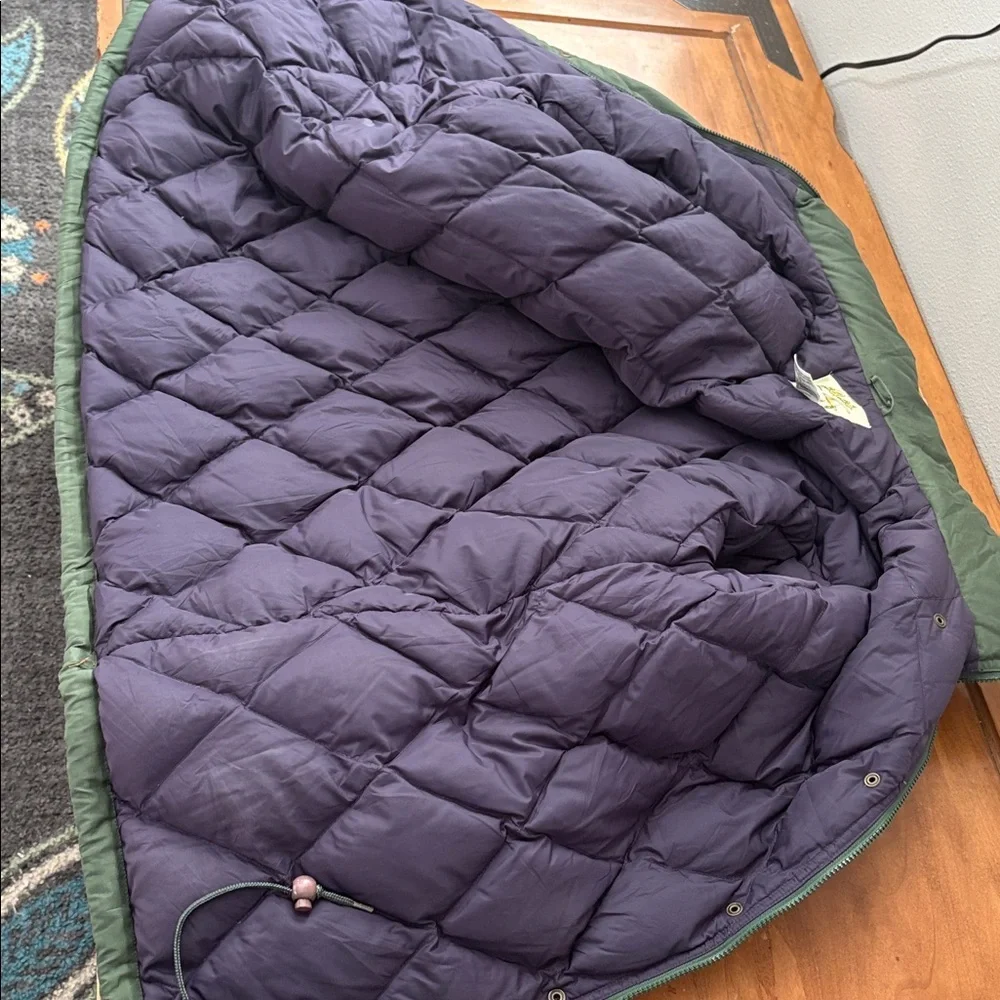 Cabela’s Down Green Quilted Coat with Brown Accents Size XL - Picture 12 of 14